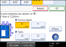 Illustration de l'écran du panneau de commande