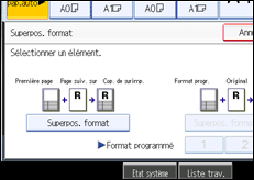 Illustration de l'écran du panneau de commande