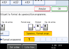 Illustration de l'écran du panneau de commande