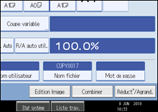 Illustration de l'écran du panneau de commande