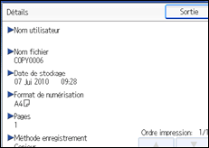 Illustration de l'écran du panneau de commande