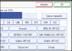 Illustration de l'écran du panneau de commande