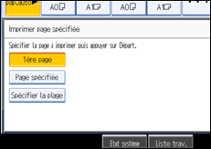 Illustration de l'écran du panneau de commande