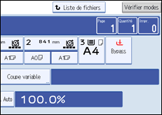 Illustration de l'écran du panneau de commande