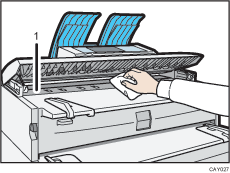 Illustration du capot du scanner avec numérotation