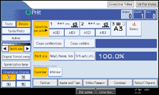 Illustration de l'écran du panneau de commande