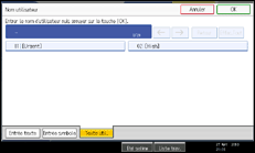 Illustration de l'écran du panneau de commande