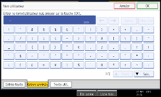 Illustration de l'écran du panneau de commande