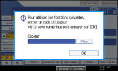 Illustration de l'écran du panneau de commande