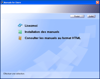 Illustration de l'écran d'installation