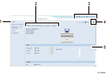 Illustration de l'écran du navigateur Web Illustration avec légende numérotée