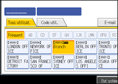 Illustration de l'écran du panneau de commande
