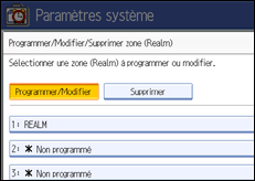 Illustration de l'écran du panneau de commande