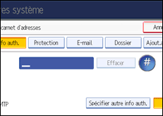 Illustration de l'écran du panneau de commande