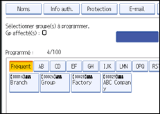Illustration de l'écran du panneau de commande