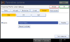 Illustration de l'écran du panneau de commande