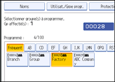 Illustration de l'écran du panneau de commande