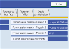 Illustration de l'écran du panneau de commande