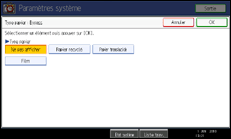 Illustration de l'écran du panneau de commande