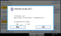 Illustration de l'écran du panneau de commande
