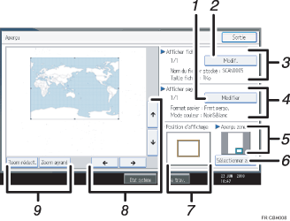 Illustration numérotée du panneau de commande