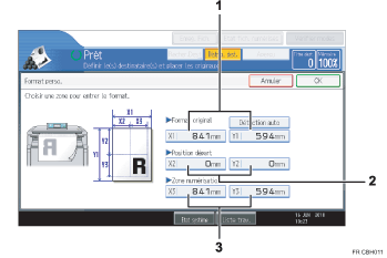 Illustration numérotée du panneau de commande