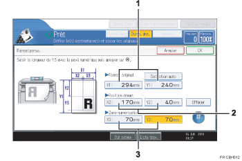 Illustration numérotée du panneau de commande