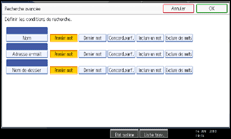 Illustration de l'écran du panneau de commande