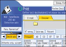 Illustration de l'écran du panneau de commande
