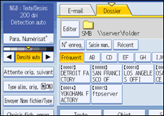 Illustration de l'écran du panneau de commande