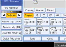 Illustration de l'écran du panneau de commande