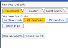 Illustration de l'écran du panneau de commande