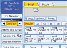 Illustration de l'écran du panneau de commande