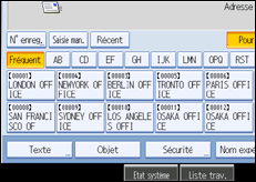 Illustration de l'écran du panneau de commande