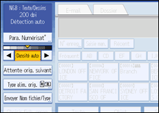 Illustration de l'écran du panneau de commande