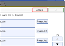 Illustration de l'écran du panneau de commande