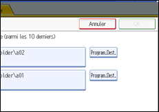 Illustration de l'écran du panneau de commande