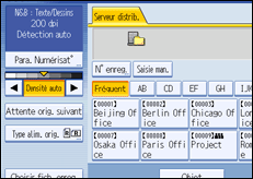 Illustration de l'écran du panneau de commande
