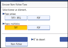 Illustration de l'écran du panneau de commande