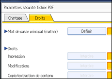 Illustration de l'écran du panneau de commande