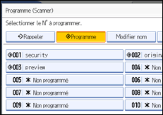 Illustration de l'écran du panneau de commande