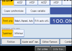 Illustration de l'écran du panneau de commande