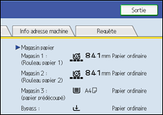Illustration de l'écran du panneau de commande
