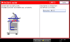 Illustration de l'écran du panneau de commande