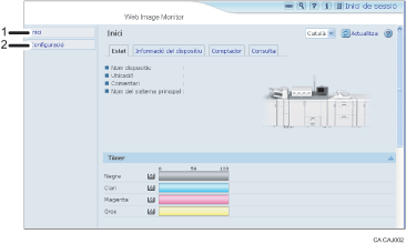 Il·lustració de la pantalla del navegador web (il·lustració de referència enumerada)
