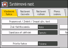 Ilustrace displeje ovládacího panelu