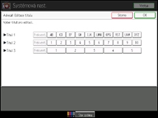Ilustrace displeje ovládacího panelu