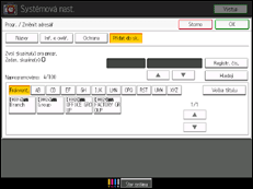 Ilustrace displeje ovládacího panelu
