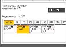 Illustration af betjeningspanelets skærm