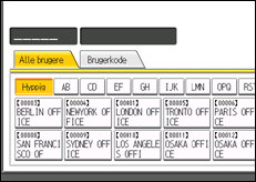 Illustration af betjeningspanelet